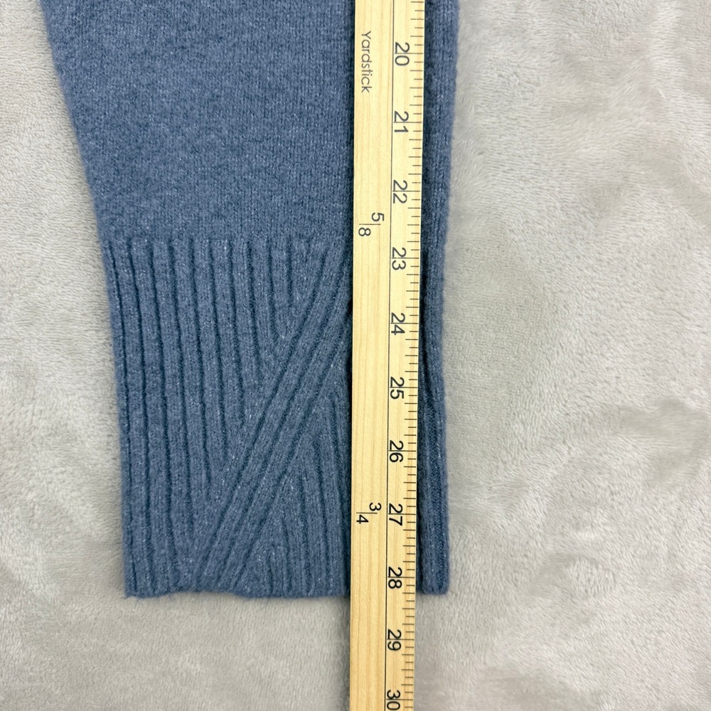 Zara Sweater Womens L Grayish Blue Wool Blend Ribbed Knit Crewneck Oversized EUC - Picture 8 of 9